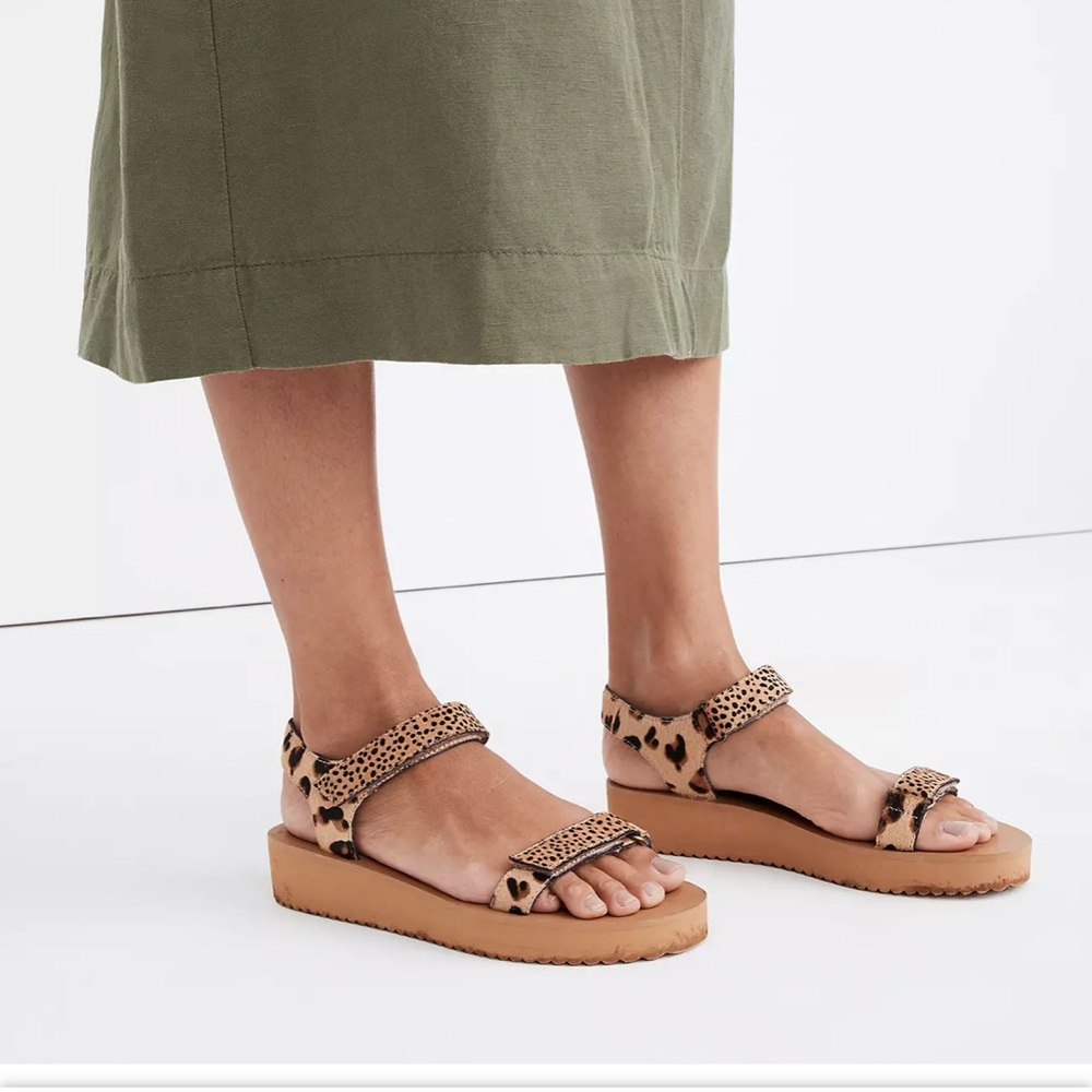 Madewell The Maggie Leather Platform Sandal Spot Mix Calf Hair